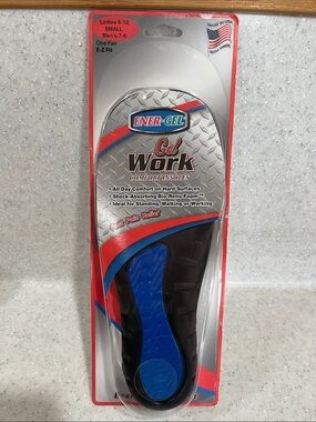 ENER-GEL Gel Work Comfort Insoles NIP Small Ladies 6-10/Men’s 7-9 Made In USA